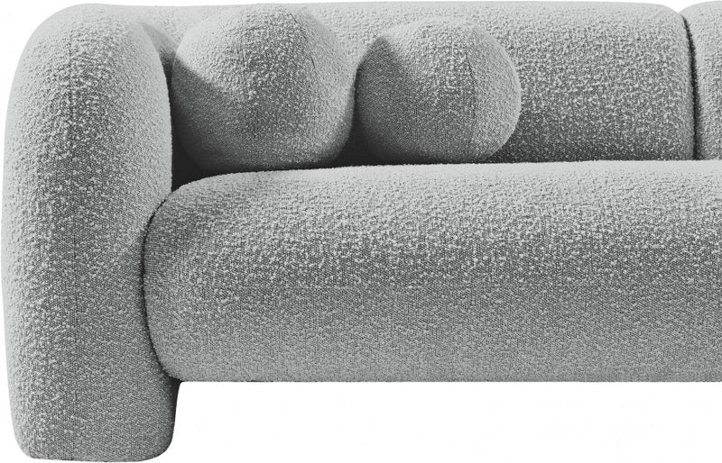 Emory 66" Boucle Fabric Upholstered Loveseat in Grey - 139Grey-L