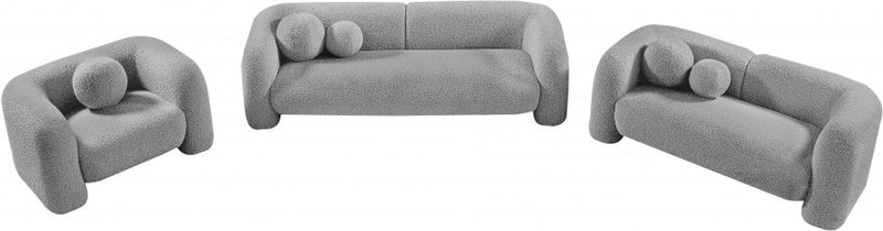 Emory 66" Boucle Fabric Upholstered Loveseat in Grey - 139Grey-L