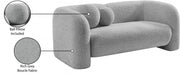 Emory 66" Boucle Fabric Upholstered Loveseat in Grey - 139Grey-L