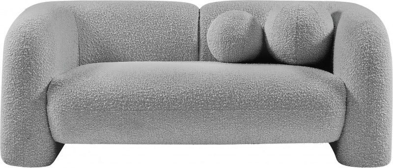 Emory 66" Boucle Fabric Upholstered Loveseat in Grey - 139Grey-L