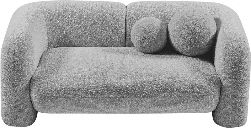 Emory 66" Boucle Fabric Upholstered Loveseat in Grey - 139Grey-L