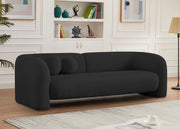 Emory 89" Boucle Fabric Upholstered Sofa in Black - 139Black-S