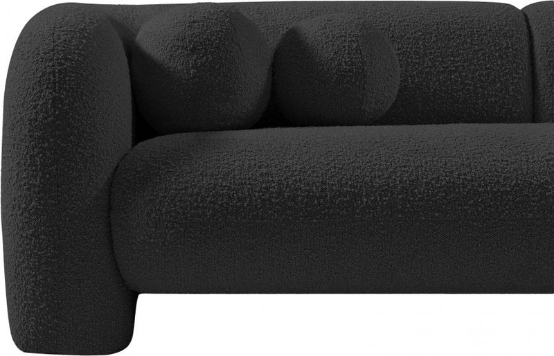Emory 89" Boucle Fabric Upholstered Sofa in Black - 139Black-S