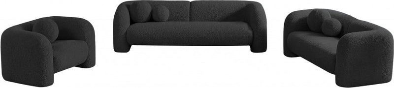 Emory 89" Boucle Fabric Upholstered Sofa in Black - 139Black-S