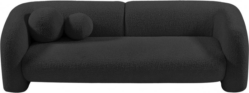 Emory 89" Boucle Fabric Upholstered Sofa in Black - 139Black-S