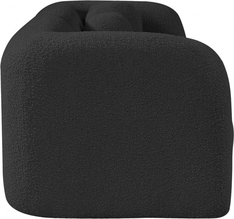 Emory 89" Boucle Fabric Upholstered Sofa in Black - 139Black-S