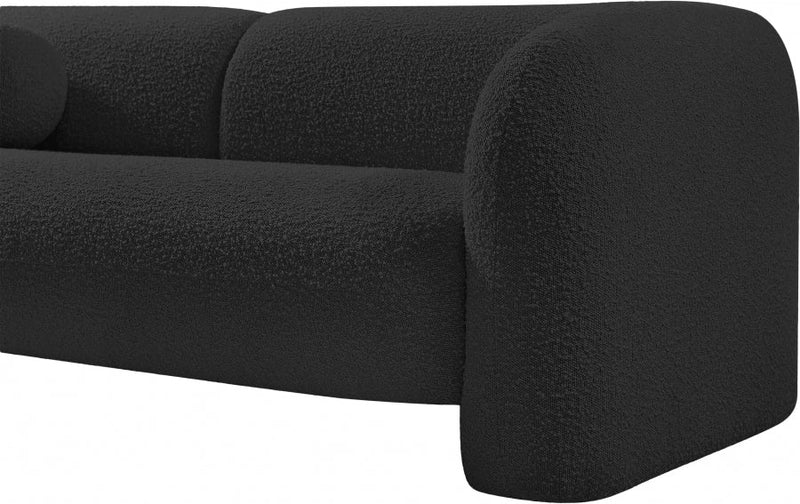 Emory 89" Boucle Fabric Upholstered Sofa in Black - 139Black-S