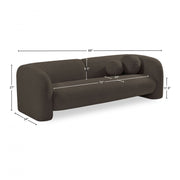 Emory 89" Boucle Fabric Upholstered Sofa in Brown - 139Brown-S