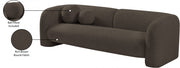 Emory 89" Boucle Fabric Upholstered Sofa in Brown - 139Brown-S