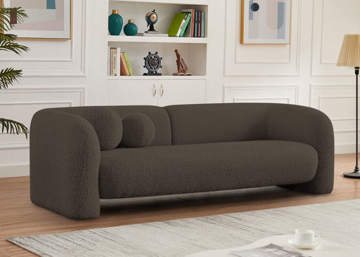 Emory 89" Boucle Fabric Upholstered Sofa in Brown - 139Brown-S