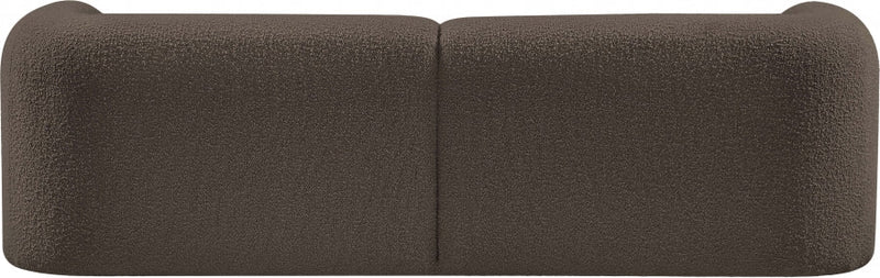 Emory 89" Boucle Fabric Upholstered Sofa in Brown - 139Brown-S