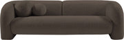 Emory 89" Boucle Fabric Upholstered Sofa in Brown - 139Brown-S