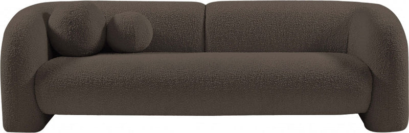 Emory 89" Boucle Fabric Upholstered Sofa in Brown - 139Brown-S