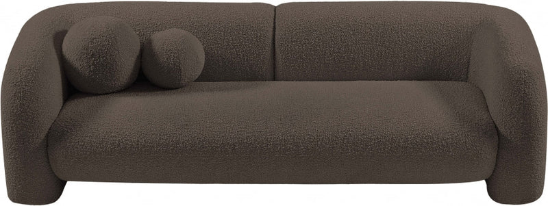 Emory 89" Boucle Fabric Upholstered Sofa in Brown - 139Brown-S