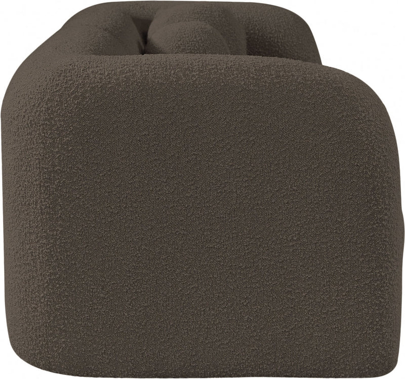 Emory 89" Boucle Fabric Upholstered Sofa in Brown - 139Brown-S