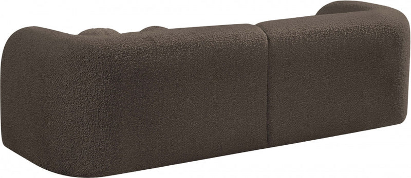 Emory 89" Boucle Fabric Upholstered Sofa in Brown - 139Brown-S