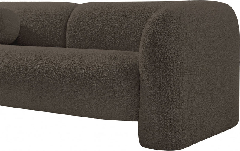 Emory 89" Boucle Fabric Upholstered Sofa in Brown - 139Brown-S