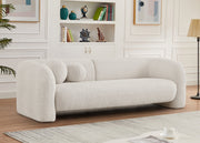 Emory 89" Boucle Fabric Upholstered Sofa in Cream - 139Cream-S