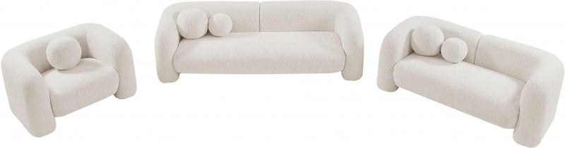 Emory 89" Boucle Fabric Upholstered Sofa in Cream - 139Cream-S