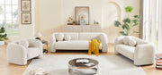 Emory 89" Boucle Fabric Upholstered Sofa in Cream - 139Cream-S