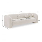 Emory 89" Boucle Fabric Upholstered Sofa in Cream - 139Cream-S