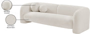 Emory 89" Boucle Fabric Upholstered Sofa in Cream - 139Cream-S