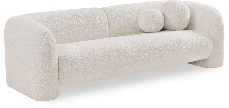 Emory 89" Boucle Fabric Upholstered Sofa in Cream - 139Cream-S