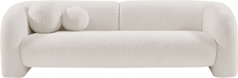 Emory 89" Boucle Fabric Upholstered Sofa in Cream - 139Cream-S