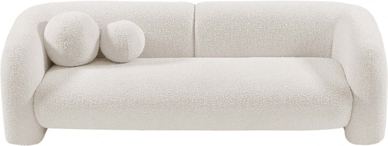 Emory 89" Boucle Fabric Upholstered Sofa in Cream - 139Cream-S