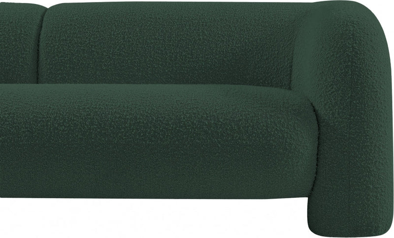 Emory 89" Boucle Fabric Upholstered Sofa in Green - 139Green-S