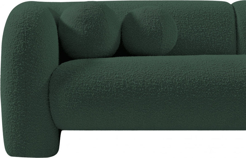 Emory 89" Boucle Fabric Upholstered Sofa in Green - 139Green-S