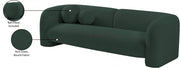 Emory 89" Boucle Fabric Upholstered Sofa in Green - 139Green-S