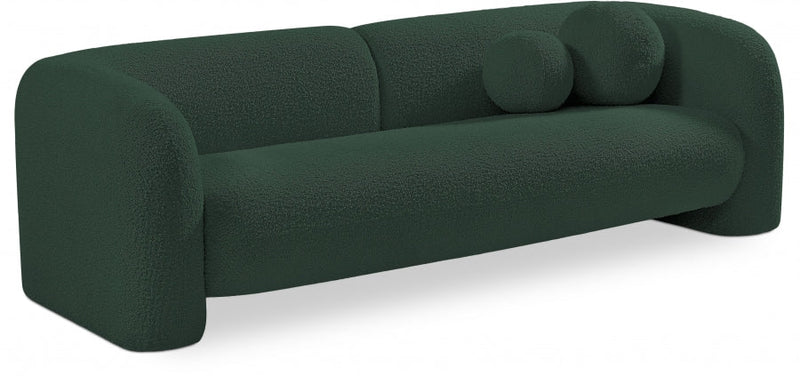 Emory 89" Boucle Fabric Upholstered Sofa in Green - 139Green-S