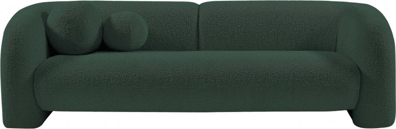 Emory 89" Boucle Fabric Upholstered Sofa in Green - 139Green-S