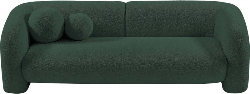 Emory 89" Boucle Fabric Upholstered Sofa in Green - 139Green-S