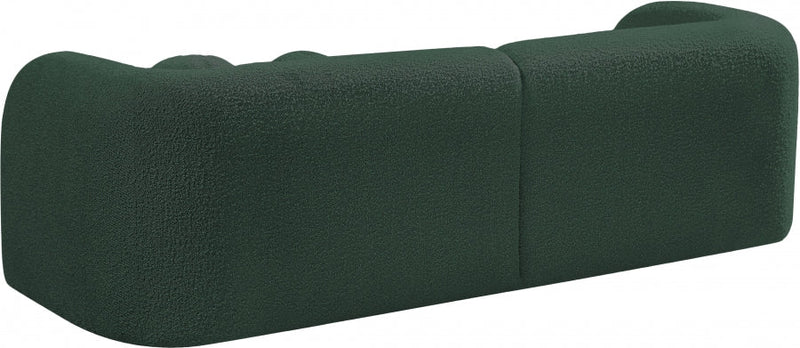 Emory 89" Boucle Fabric Upholstered Sofa in Green - 139Green-S