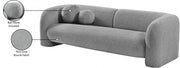 Emory 89" Boucle Fabric Upholstered Sofa in Grey - 139Grey-S
