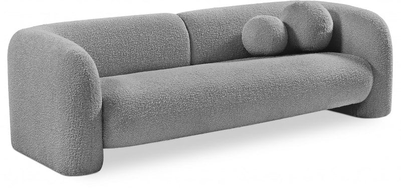 Emory 89" Boucle Fabric Upholstered Sofa in Grey - 139Grey-S