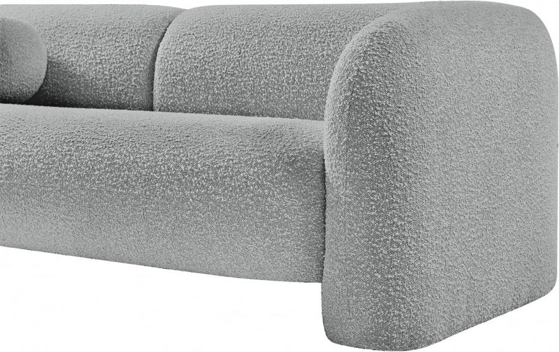 Emory 89" Boucle Fabric Upholstered Sofa in Grey - 139Grey-S