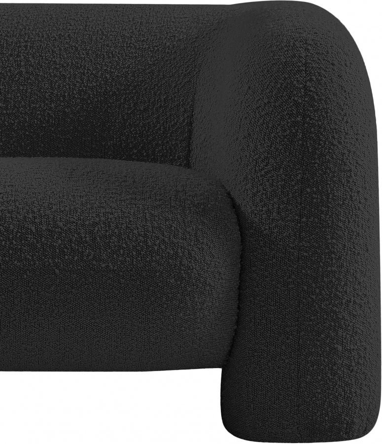 Emory Boucle Fabric Upholstered Chair in Black - 139Black-C