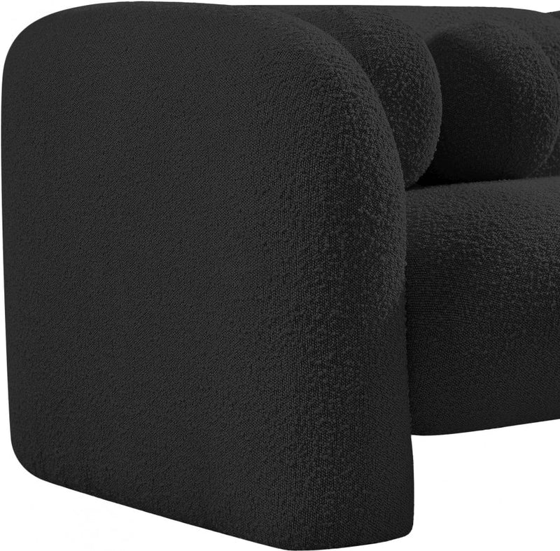 Emory Boucle Fabric Upholstered Chair in Black - 139Black-C