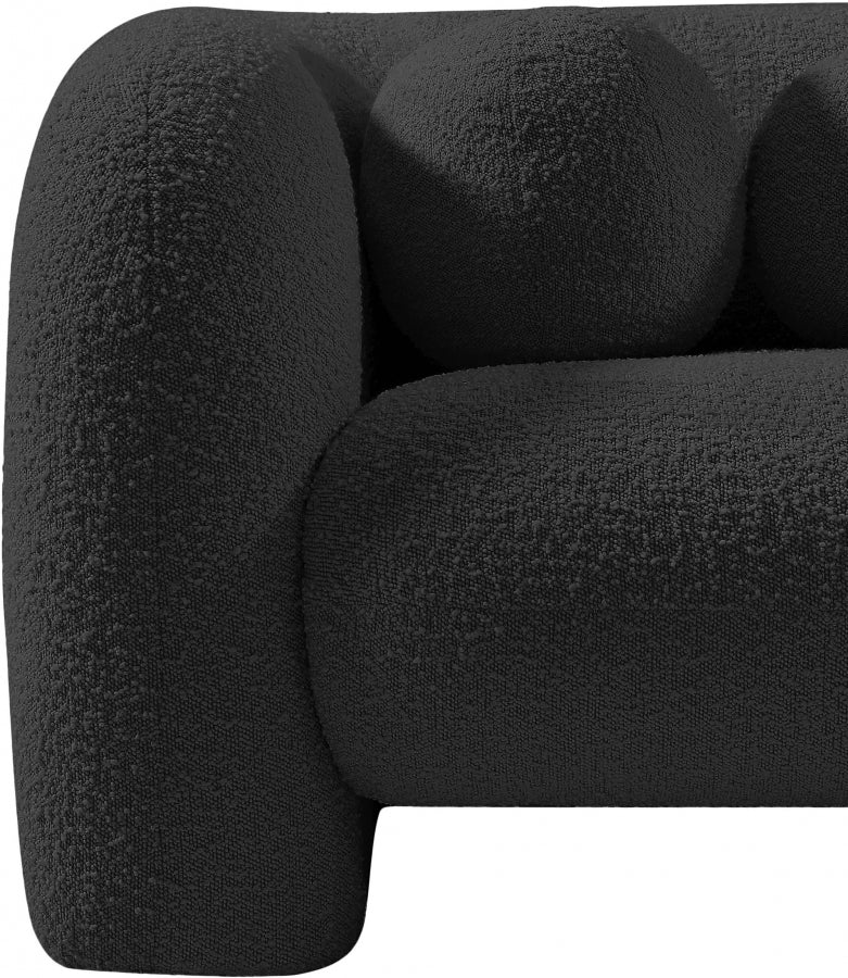 Emory Boucle Fabric Upholstered Chair in Black - 139Black-C
