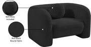 Emory Boucle Fabric Upholstered Chair in Black - 139Black-C
