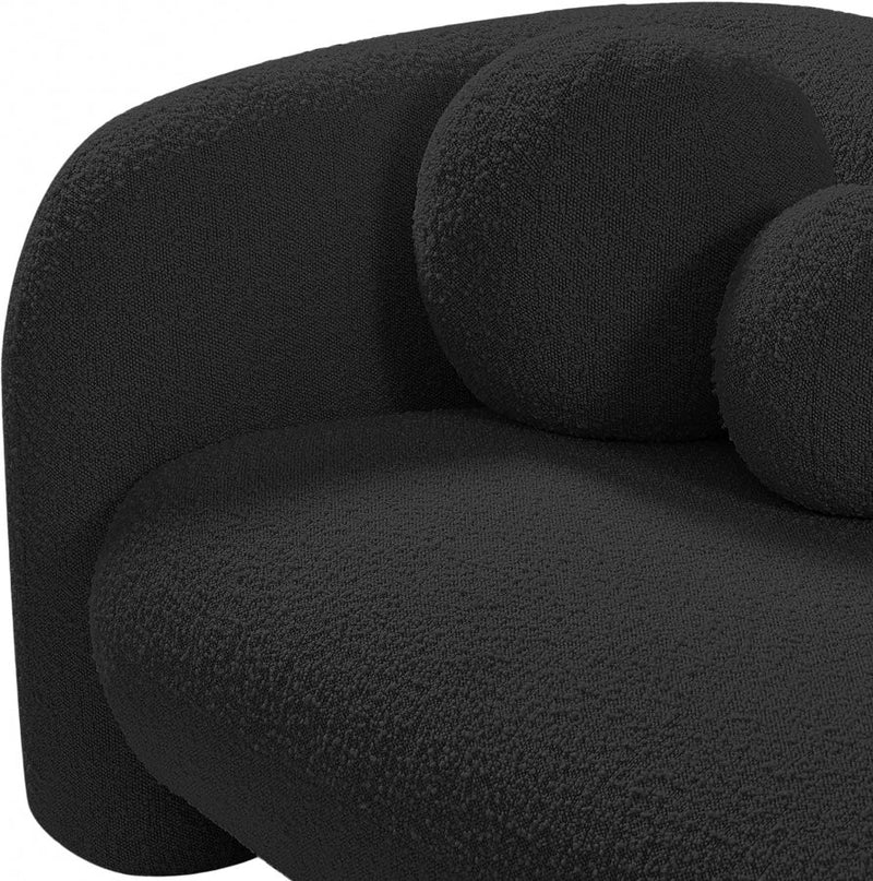 Emory Boucle Fabric Upholstered Chair in Black - 139Black-C