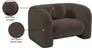 Emory Boucle Fabric Upholstered Chair in Brown - 139Brown-C