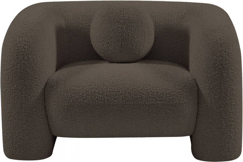 Emory Boucle Fabric Upholstered Chair in Brown - 139Brown-C