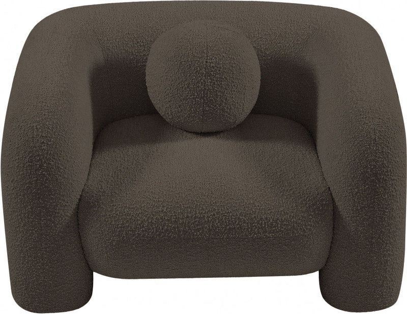Emory Boucle Fabric Upholstered Chair in Brown - 139Brown-C