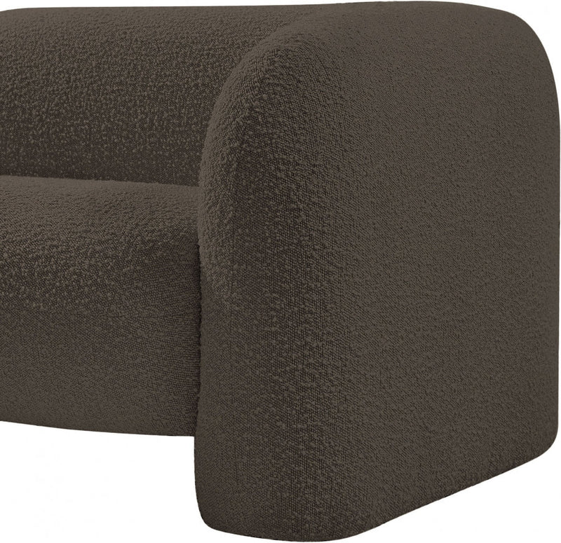 Emory Boucle Fabric Upholstered Chair in Brown - 139Brown-C