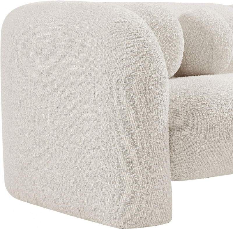 Emory Boucle Fabric Upholstered Chair in Cream - 139Cream-C