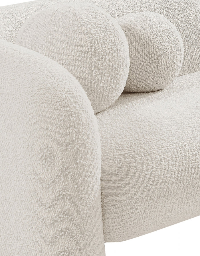 Emory Boucle Fabric Upholstered Chair in Cream - 139Cream-C